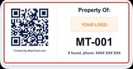 MapTrack custom QR asset label